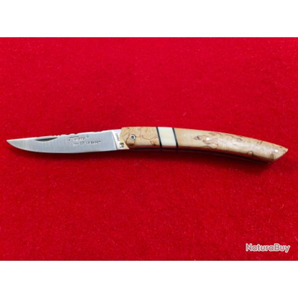 Couteau LE THIERS par LE SABOT, INSERT CR�ATION, BOULEAU DE FINLANDE, PHACOCH�RE, intercalaire G10.