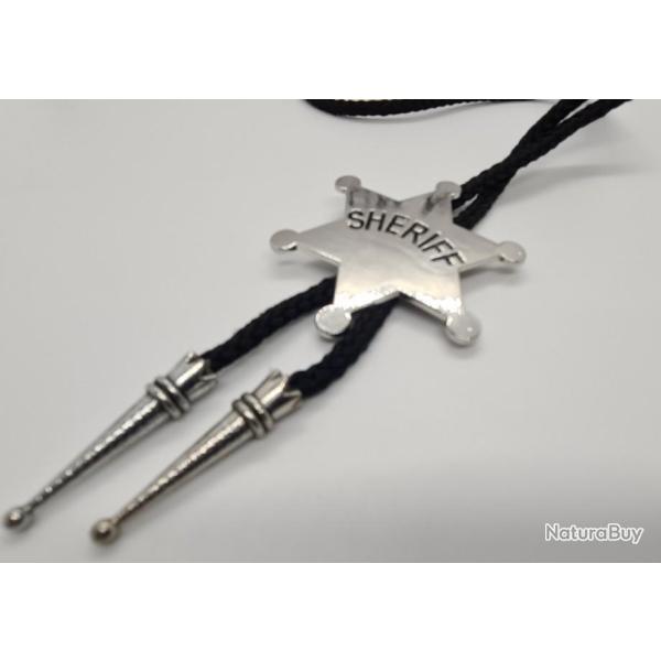 FIN DE LA R�DUCTION ! ETOILE SHERIFF METAL AVEC TOUR DE COU EN TISSU POUR USAGE PRIVE, FETES,...