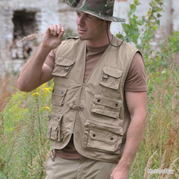 Gilet Reporter Chasse et P�che Multi Poches Beige