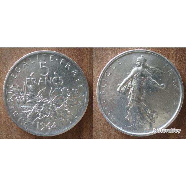 France 5 Francs 1964 Semeuse Piece Argent Frcs Frs Frc
