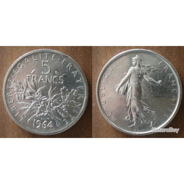 France 5 Francs 1964 Semeuse Piece Argent Frcs Frs Frc