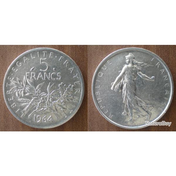 France 5 Francs 1964 Semeuse Piece Argent Frcs Frs Frc