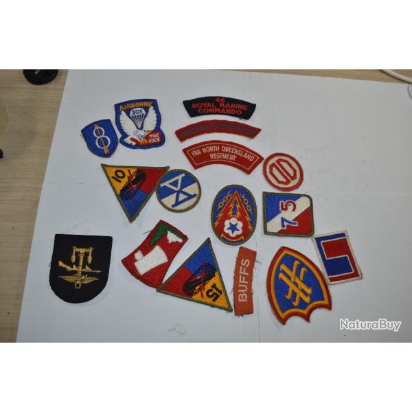 Lot de patchs US Am�ricain Blind� 70Di 69DI 75Di  31 Division US WW2 1939/1945 (14)