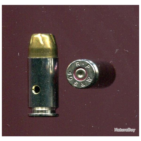 .40 S&W Auto - balle pr�fendue pointe creuse - �tui nickel21.5 mm - marquage : R�P 40 S & W