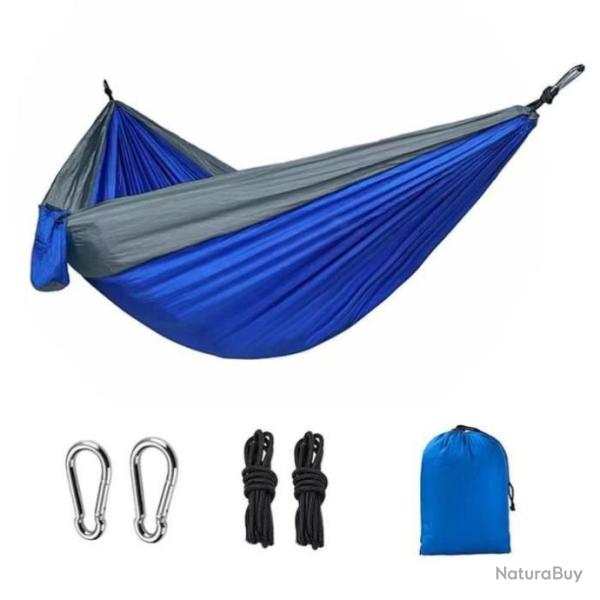 Hamac de Camping Voyage JardinUltra l�ger Double 270x140 cm capacit� 300kg bleu