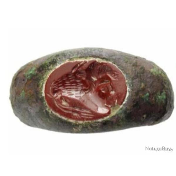 Bague Romaine : bronze, Intaille Jaspe (3e siecle), T�te de Gryllos. Roman Ring intaglio, III cen