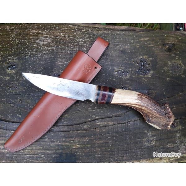 Couteau droit lame XC75 avec �tui cuir