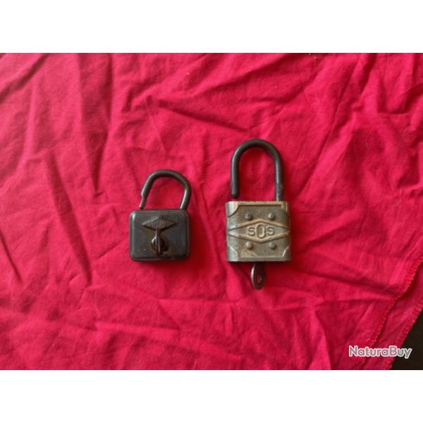 Lot de deux cadenas anciens, pas de prix de rserve