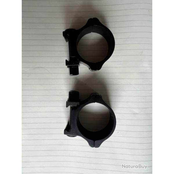 Colliers de Montage pour lunette Diam�tre 30mm Rail Picatinny/Weaver