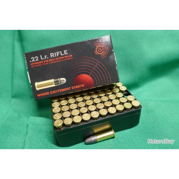 boite de 50 cartouches 22LR 40 gr GECO pour carabine a verrou