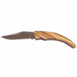 Couteau pliant en bois et acier inoxydable