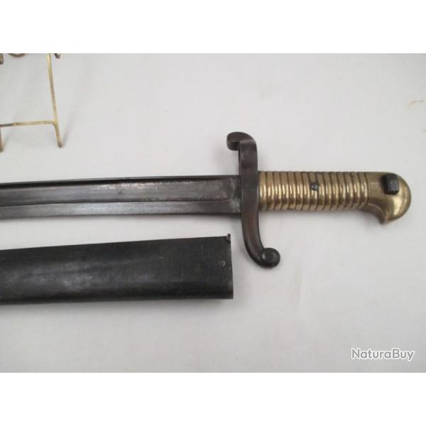 baionnette  model 1842 beau marquages - manuf. imp. chatel. 1863 parfait tat