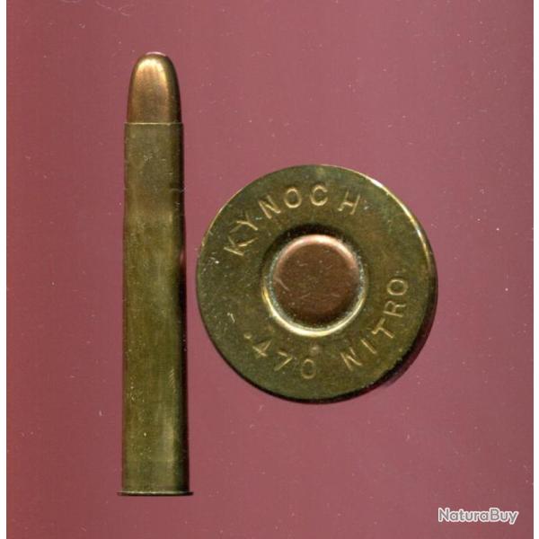 .470 x 3" 1/4  Nitro-Express - KYNOCH - balle cuivre pointe arrondie -tui laiton 82 mm de long