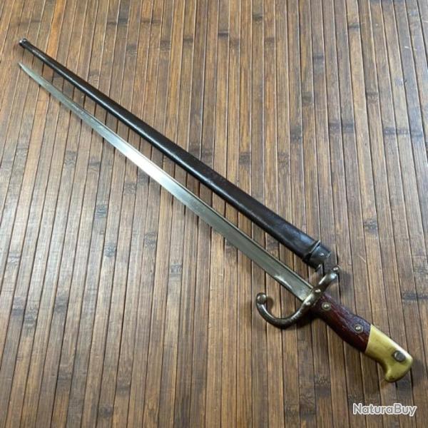 BELLE BAONNETTE GRAS MANUFACTURE D'ARMES DE ST ETIENNE 1879 MONOMATRICULE AVEC FOURREAU