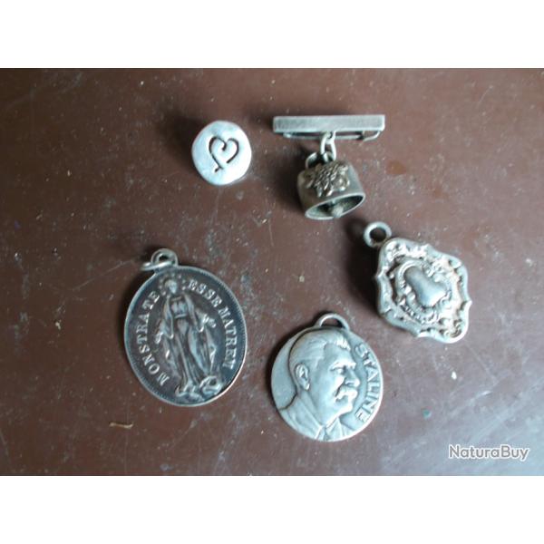 Lot m�dailles / Breloques ww2  en Argent