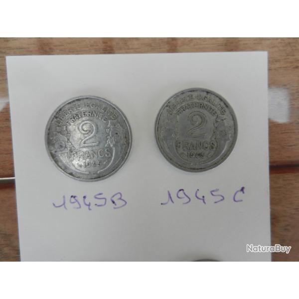 lot de pi�ces de monnaie anciennes de 2 frs.