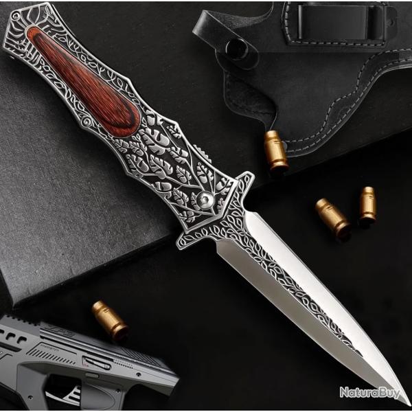 Couteau motif vignes pliant 23cm columbia