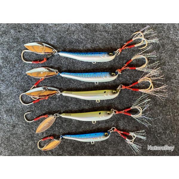 Lot de 5 M�tal Jig Megabass makippa 40 gr / 30 gr / 20 gr
