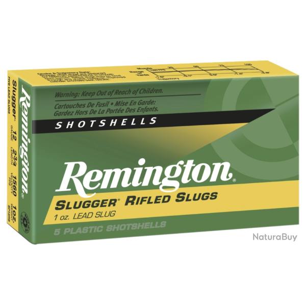 LOT DE 25 BALLES REMINGTON SLUGGER CAL 12X70 SEMI MAGNUM 28.5GR