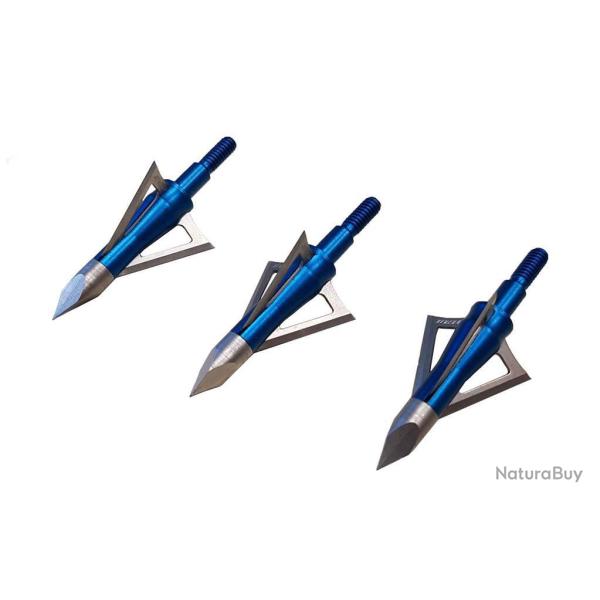 Lot de 3 pointes de chasse Excalibur Boltcutter � lames fixes 100 gr