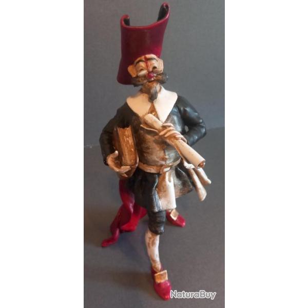 Savant ou docteur en porcelaine Capodimonte sign� sous les pieds Carlos Mollica et num�rot�