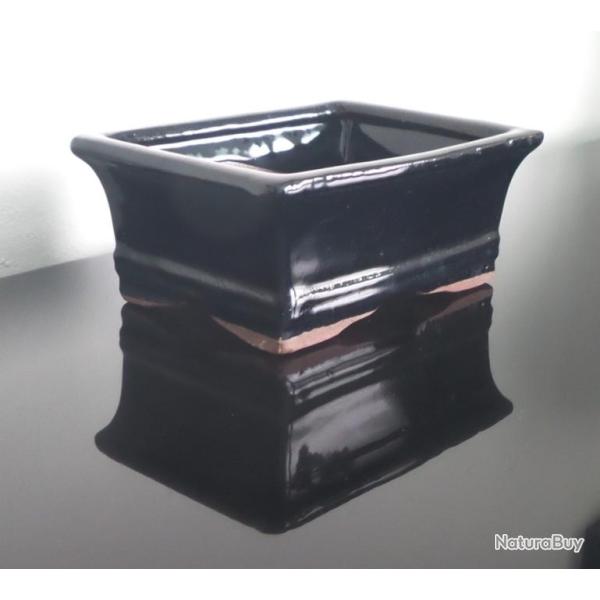 Pot �maill� noir pour Bonsa� en terre cuite-Bonsa�