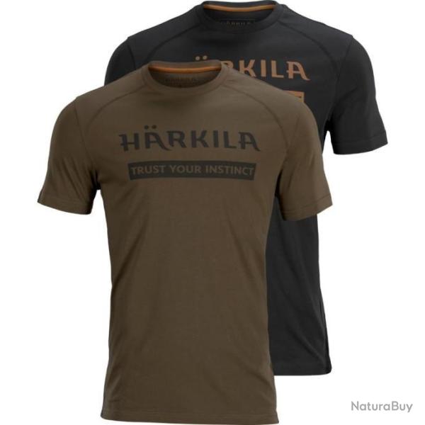 Pack de 2 t-shirts H�rkila logo willow green et slate brown taille XXXL neufs