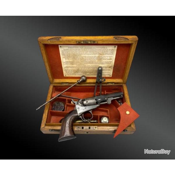 Coffret R�volver Colt Pocket Mod�le 1849 London. XIX�me Si�cle.