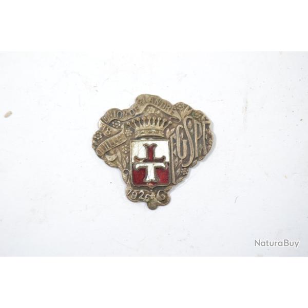 Petit badge Union de Flandre, Beglique FGSPF. 18 juillet 1926, �pingle absente