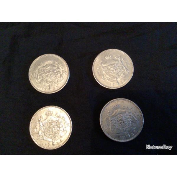4 pi�ces argent 20 FR ALBERT ROI