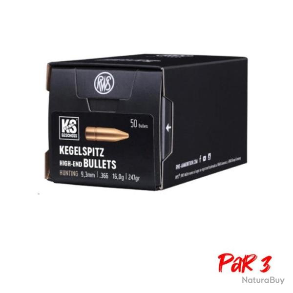 Ogives RWS KS - 9,3 mm / 16 g / Par 3