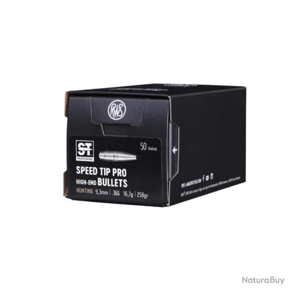 Ogives RWS S-Tip Pro - Boite de 50 - 9.3 mm / 258 gr / Par 1