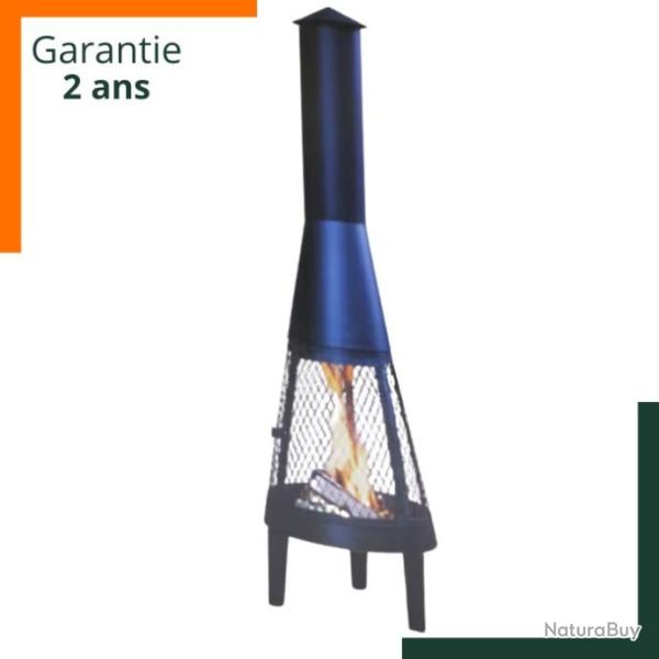 Chemin�e de jardin - 110cm - Acier thermolaqu� - Pare-�tincelles - Garantie 2 ans