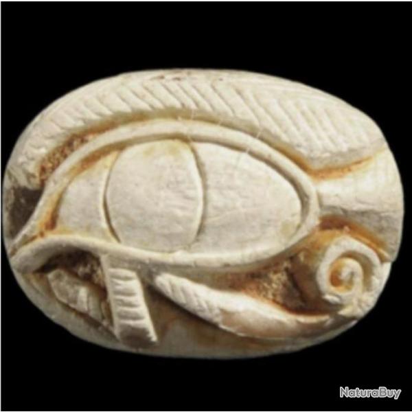 �gypte Antique: scraboide oeil Udjat en st�atite (Nouvel Empire 1570-1070 Av-JC). Royal-Athena