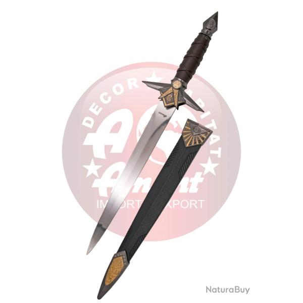 Amont S0297 R�plique Dague Ma�onnique - 40 cm, Manche & Fourreau Orn�s