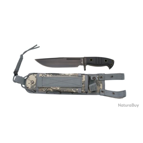 Amont 14771 Couteau avec lame en acier 420 de 22 cm noir manche G10 noir