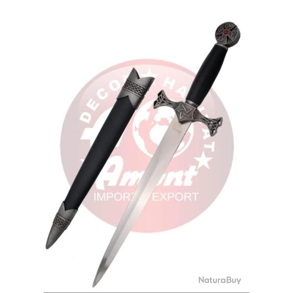 Amont S0174 Dague m�di�vale d�corative - Manche noir, garde m�tal