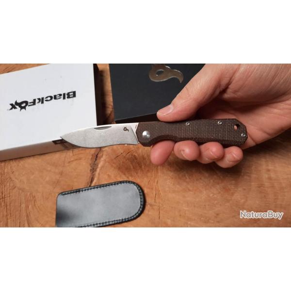 Black Fox 748MIB Ciol Micarta Marron Couteau pliant