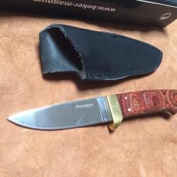 Couteau fixe B&ouml;ker Magnum Deer Hunter 02MB393 bois &eacute;tui cuir