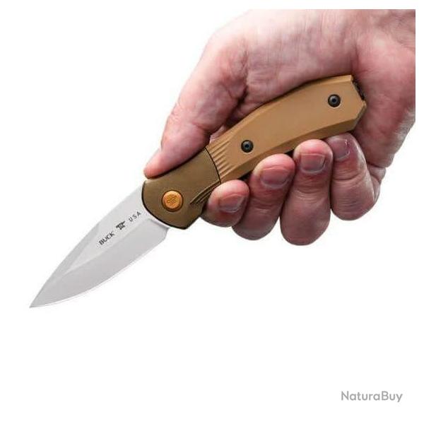 Couteau automatique Buck Paradigm Shift 0591BRS - Lame S35VN Drop Point, manche G10 marron, Made in 