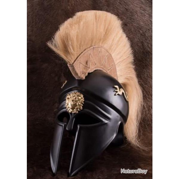 Casque italo-corinthien avec panache de casque, noir, d�cor�