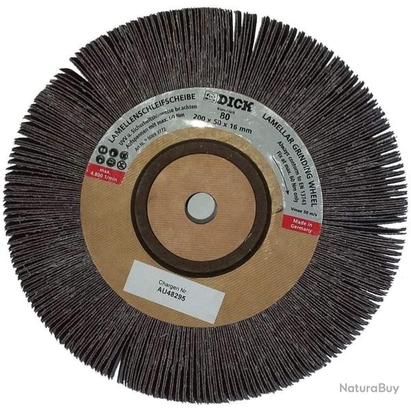 Disque Meule Lamellaire �meri DICK K80 - �200 x 50 x 16 mm - Pour Aff�teuse SM-90