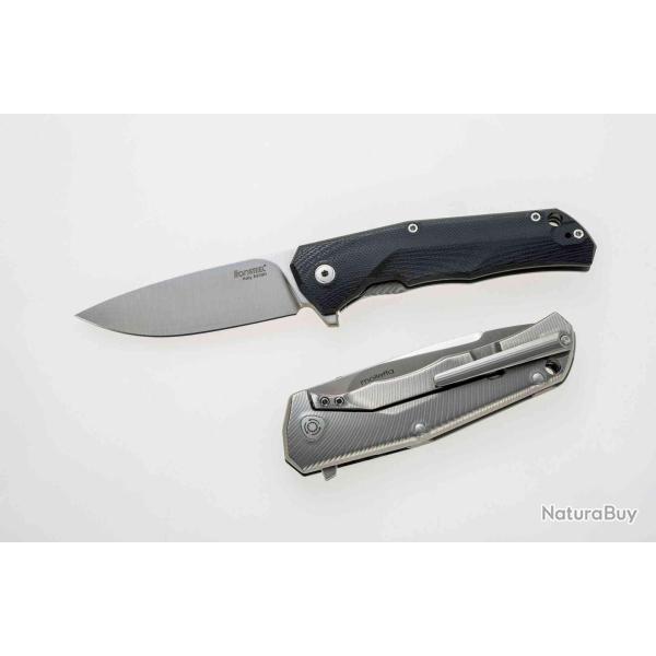 LionSteel TRE GBK Couteau pliant T.R.E. G10, Every Day Carry avec palme int�gr�e - Noir