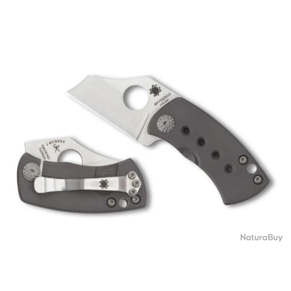 Spyderco McBee C236TIP Jonathan McNees - Couteau Pliant Titanium Gris, Lame Wharncliffe CTS-XHP