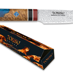 Tokisu 17456 Couteau office Damas 11 cm - lame acier damas, manche Staypak