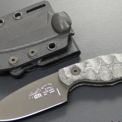 White River GTI 3 - Couteau fixe tactique & EDC - Micarta Noir/Olive & Lame PVD