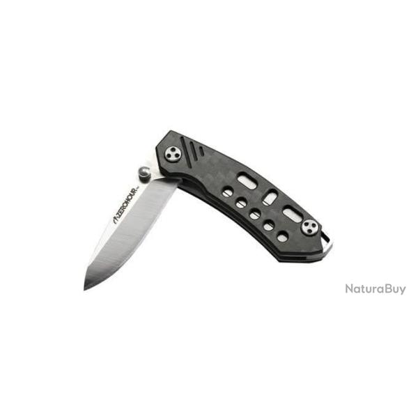 ZeroHour EDGE Carbon Fiber EDC Mini couteau S35VN Blade + Mousqueton