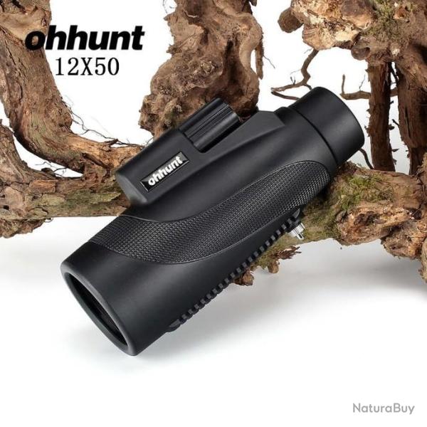 Ohhunt  monoculaire 12x50, �tanche, antibu�e, grand angle, t�lescope lumineux