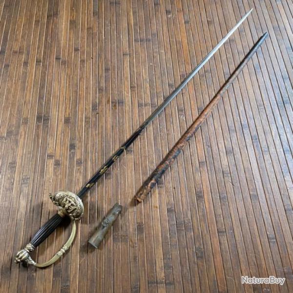 �P�E D'OFFICIER SUP�RIEUR LAME BLEUI ET GRAVURES � L'OR FUS�E �B�NE