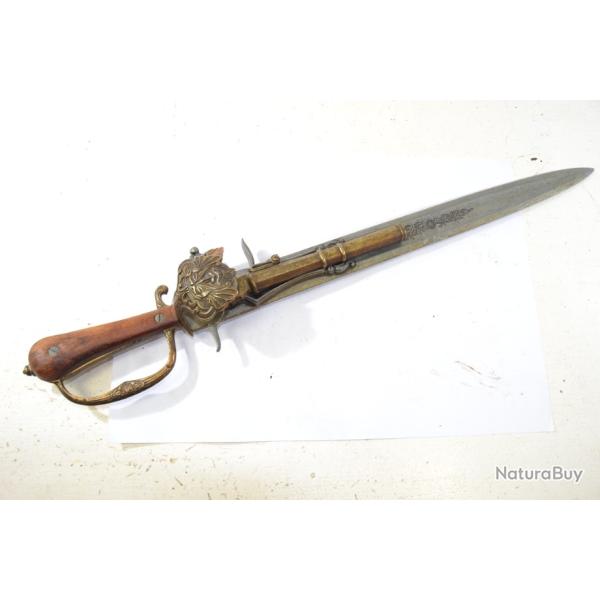 R�plique couteau / dague pistolet poudre noire XVIII Si�cle. D�coration reconstitution historique